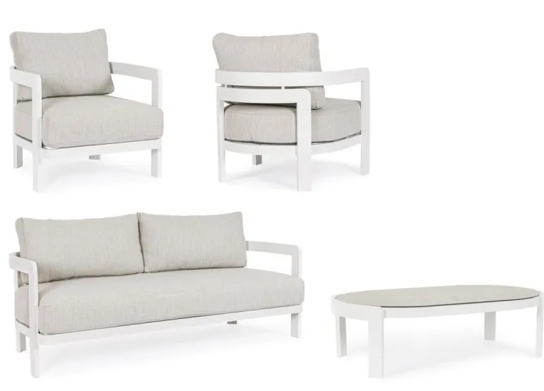 SET4 SALOTTO IN CORDA PER ESTERNO BIANCO WG20 - PRESLEY