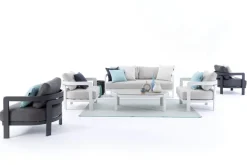 SET4 SALOTTO IN CORDA PER ESTERNO BIANCO WG20 - PRESLEY