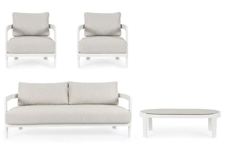 SET4 SALOTTO IN CORDA PER ESTERNO BIANCO WG20 - PRESLEY