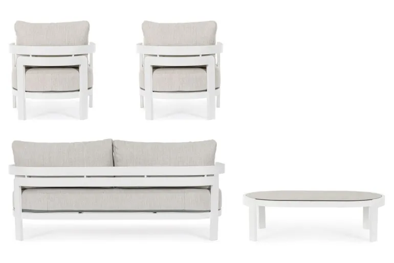 SET4 SALOTTO IN CORDA PER ESTERNO BIANCO WG20 - PRESLEY