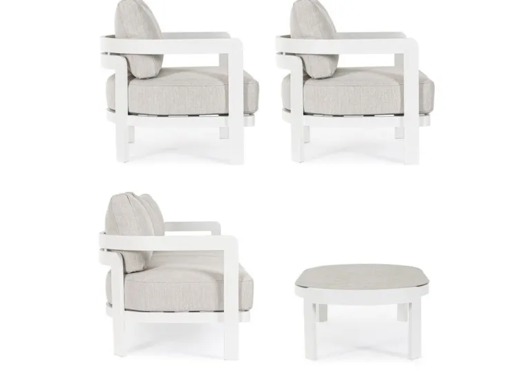 SET4 SALOTTO IN CORDA PER ESTERNO BIANCO WG20 - PRESLEY