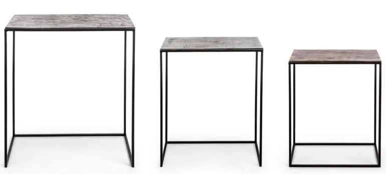 SET3 TAVOLINI IN ALLUMINIO - TAHIR