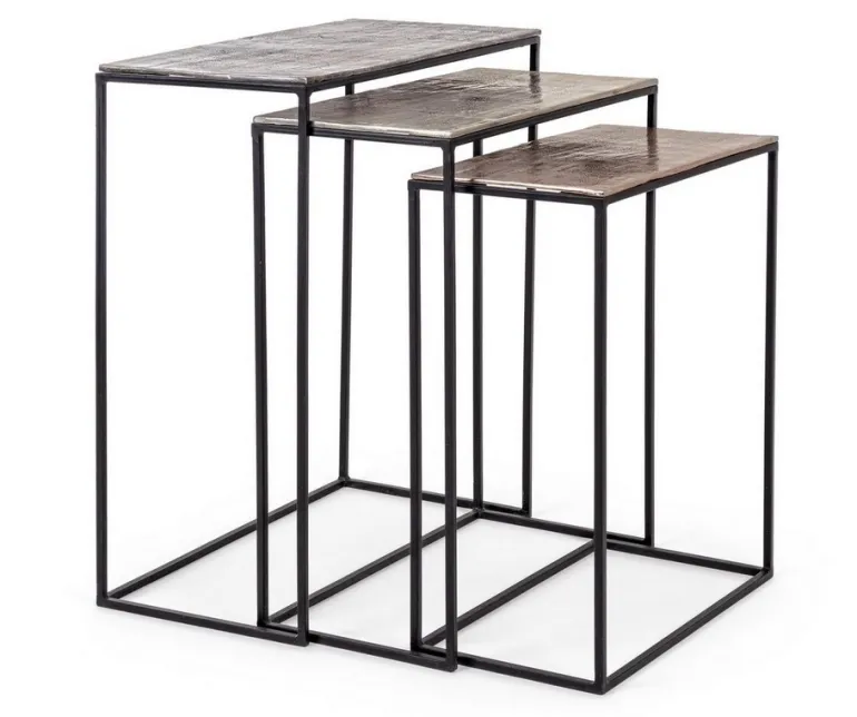 SET3 TAVOLINI IN ALLUMINIO - TAHIR