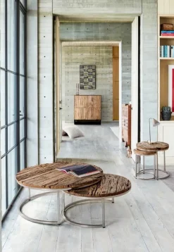 SET2 TAVOLINI ALTI IN LEGNO RICICLATO - RAFTER