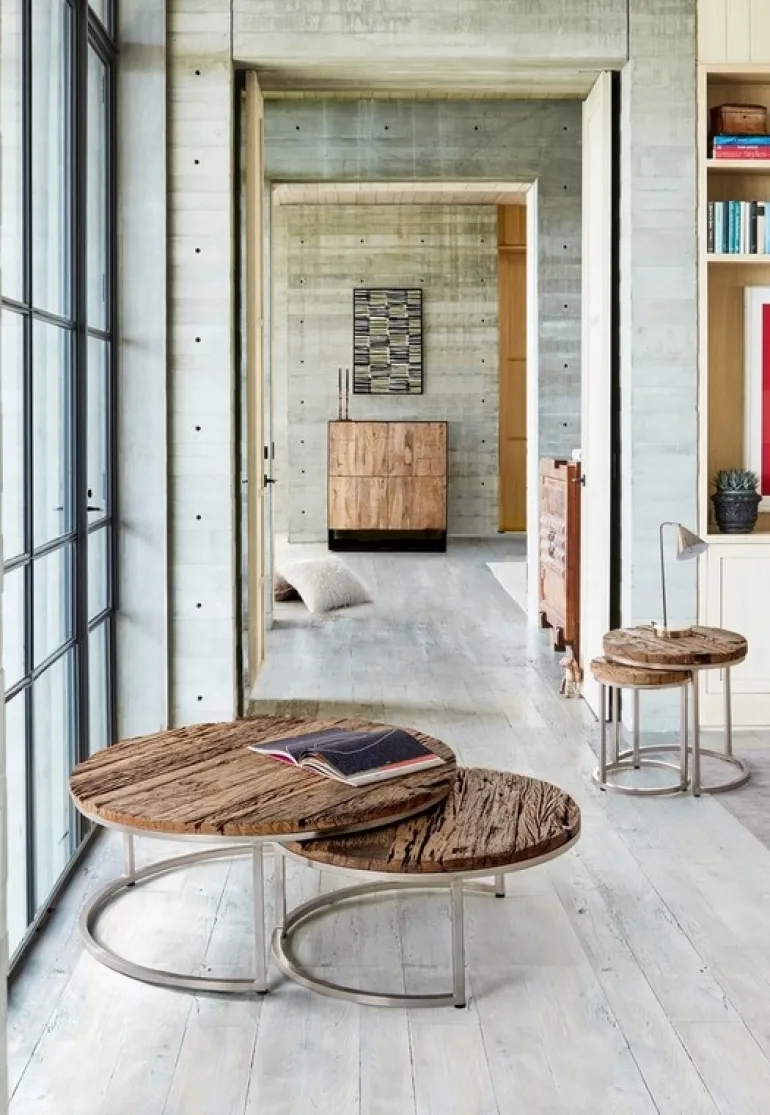 SET2 TAVOLINI ALTI IN LEGNO RICICLATO - RAFTER