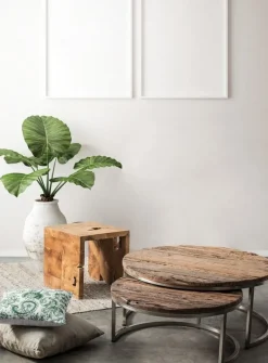 SET2 TAVOLINI BASSI IN LEGNO RICICLATO - RAFTER