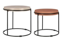 SET2 TAVOLINI IN ACCIAIO BEIGE TERRACOTTA - KETAKI