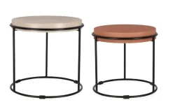 SET2 TAVOLINI IN ACCIAIO BEIGE TERRACOTTA - KETAKI