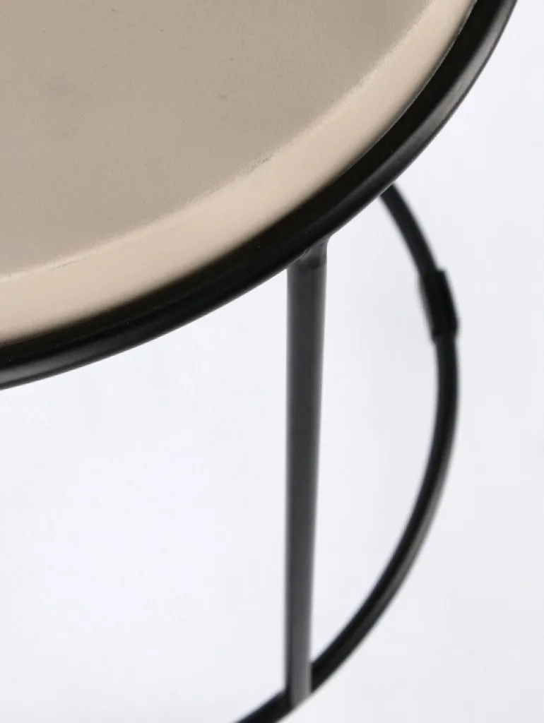 SET2 TAVOLINI IN ACCIAIO BEIGE TERRACOTTA - KETAKI