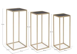 SET3 TAVOLINI IN ACCIAIO COLOR ORO - NUCLEOS