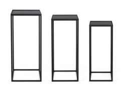 SET3 TAVOLINI IN ACCIAIO NERO - NUCLEOS