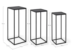 SET3 TAVOLINI IN ACCIAIO NERO - NUCLEOS