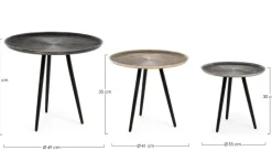 SET3 TAVOLINI IN ALLUMINIO - TAHIR
