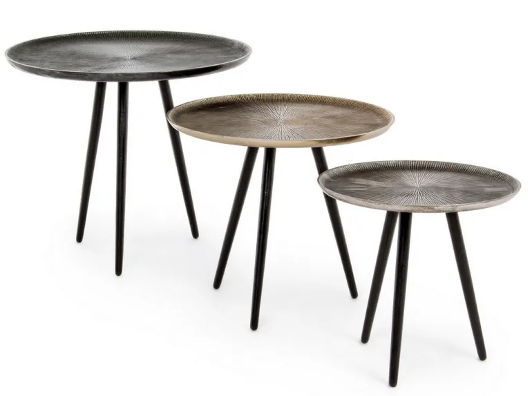 SET3 TAVOLINI IN ALLUMINIO - TAHIR