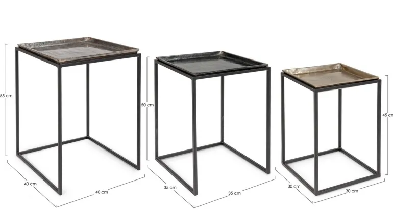 SET3 TAVOLINI IN ALLUMINIO X28 - AMIRA