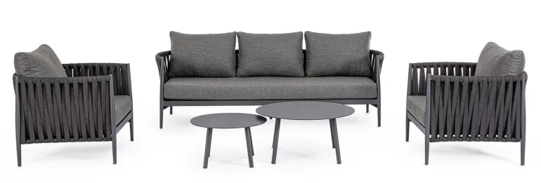 SET2 TAVOLINI IN CORDA ANTRACITE WG21 - AMINTA