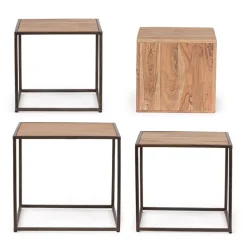 SET4 TAVOLINI IN LEGNO - JANAK
