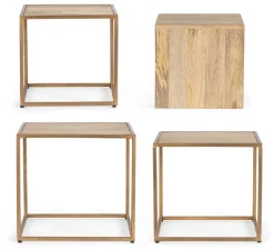 SET4 TAVOLINI IN LEGNO - JAIDEV