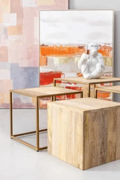 SET4 TAVOLINI IN LEGNO - JAIDEV