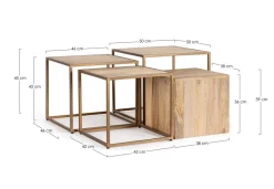 SET4 TAVOLINI IN LEGNO - JAIDEV