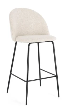SGABELLO BAR EFFETTO BOUCLE' NERO/AVORIO - CARRY