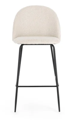 SGABELLO BAR EFFETTO BOUCLE' NERO/AVORIO - CARRY