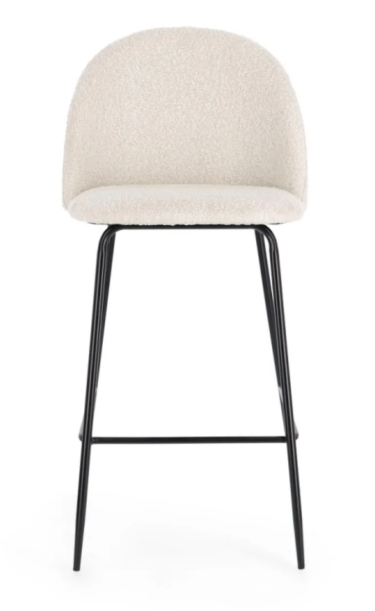 SGABELLO BAR EFFETTO BOUCLE' NERO/AVORIO - CARRY