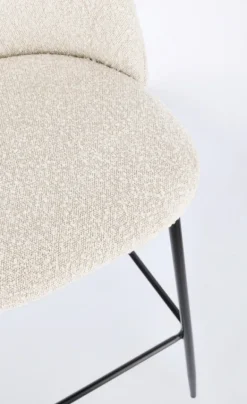 SGABELLO BAR EFFETTO BOUCLE' NERO/AVORIO - CARRY