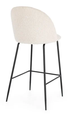 SGABELLO BAR EFFETTO BOUCLE' NERO/AVORIO - CARRY