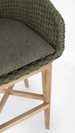 SGABELLO BAR IN CORDA PER ESTERNO VERDE - COACHELLA