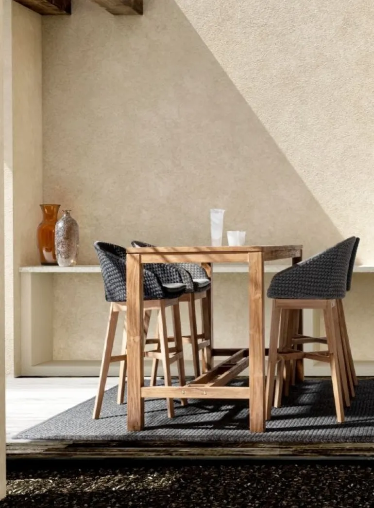 SGABELLO BAR IN CORDA PER ESTERNO ANTRACITE - COACHELLA