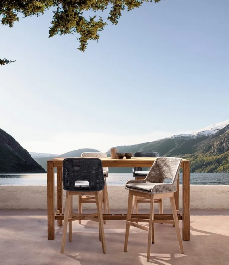 SGABELLO BAR IN CORDA PER ESTERNO TOROTRA - HESPERIA