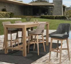 SGABELLO BAR IN CORDA PER ESTERNO COLOR ARDESIA - HESPERIA