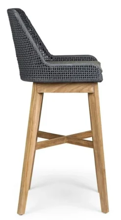 SGABELLO BAR IN CORDA PER ESTERNO COLOR ARDESIA - HESPERIA