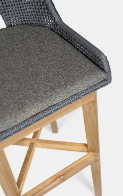 SGABELLO BAR IN CORDA PER ESTERNO COLOR ARDESIA - HESPERIA