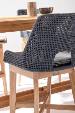 SGABELLO BAR IN CORDA PER ESTERNO COLOR ARDESIA - HESPERIA