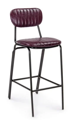 SGABELLO BAR IN ECOPELLE BORDEAUX - DEBBIE