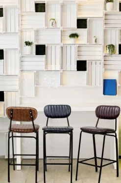 SGABELLO BAR IN ECOPELLE BORDEAUX - DEBBIE