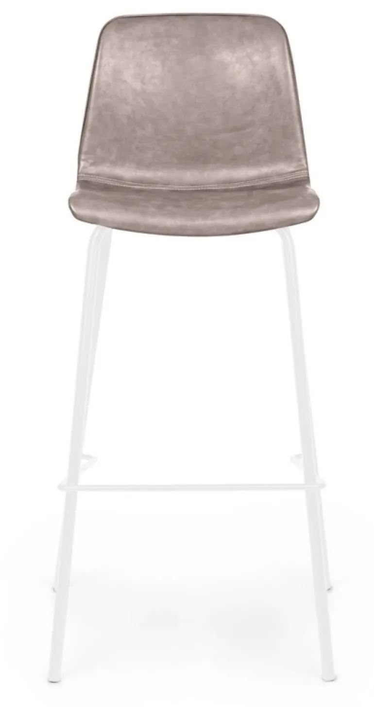 SGABELLO BAR IN ECOPELLE BIANCO - KYRA