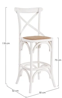 SGABELLO BAR IN LEGNO BIANCO - CROSS
