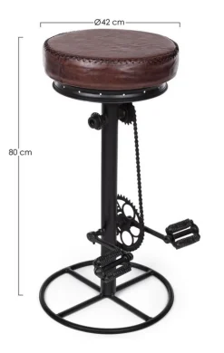 SGABELLO BAR IN PELLE - CYCLE