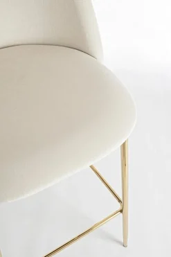 SGABELLO BAR IN VELLUTO BIANCO - CARRY
