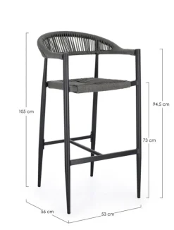 SGABELLO BAR JANDIA ANTRACITE/GRIGIO