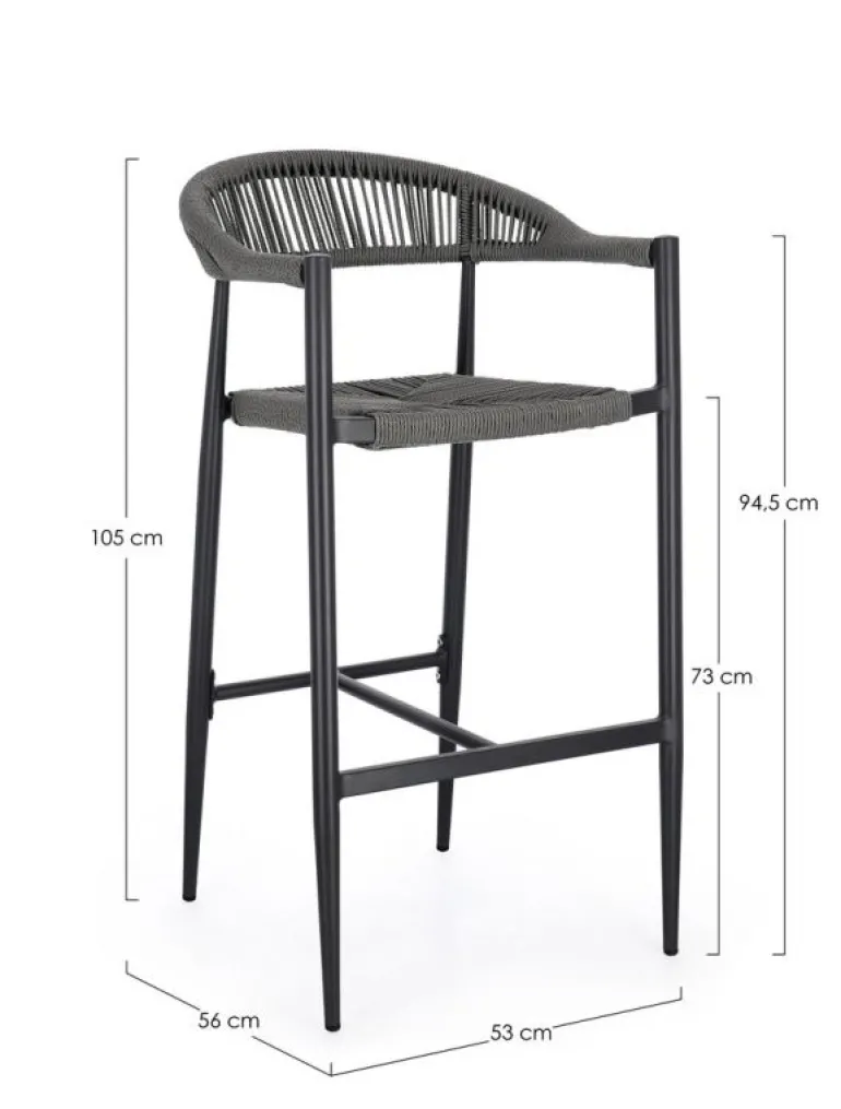 SGABELLO BAR JANDIA ANTRACITE/GRIGIO