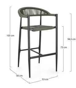 SGABELLO BAR JANDIA ANTRACITE/VERDE