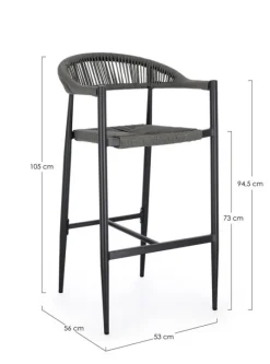 SGABELLO BAR JANDIA ANTRACITE/GRIGIO