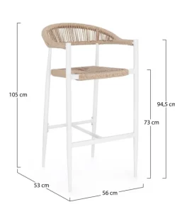 SGABELLO BAR JANDIA BIANCO/BEIGE
