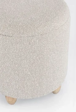 SGABELLO CONTENITORE EFFETTO BOUCLE' GRIGIO CHIARO- ZENA