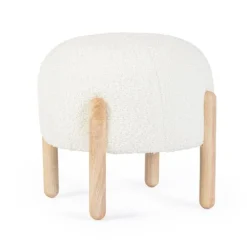 SGABELLO EFFETTO BOUCLE' BIANCO - DAYLA