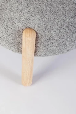 SGABELLO EFFETTO BOUCLE' GRIGIO CHIARO - DAYLA